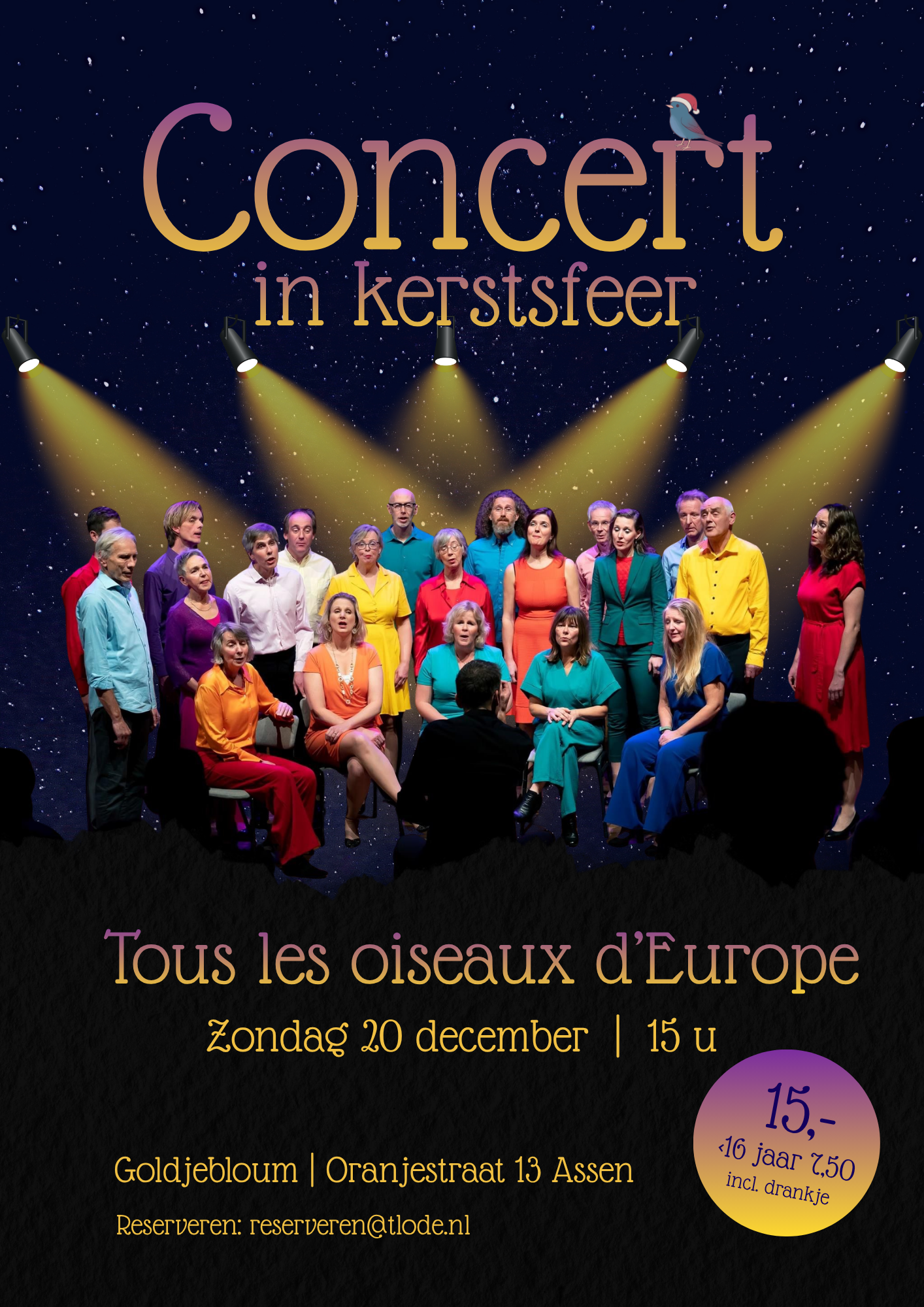 Kerstconcert Vocal Group told Tous les Oiseaux d'Europe